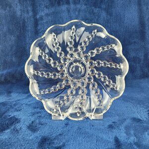 Anchor Hocking Boopie Bubble Scallop Heavy Glass 8" Plate Service Dish